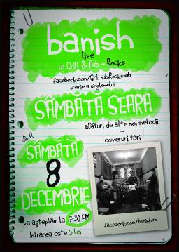 Concert Banish: Sambata seara 8 decembrie